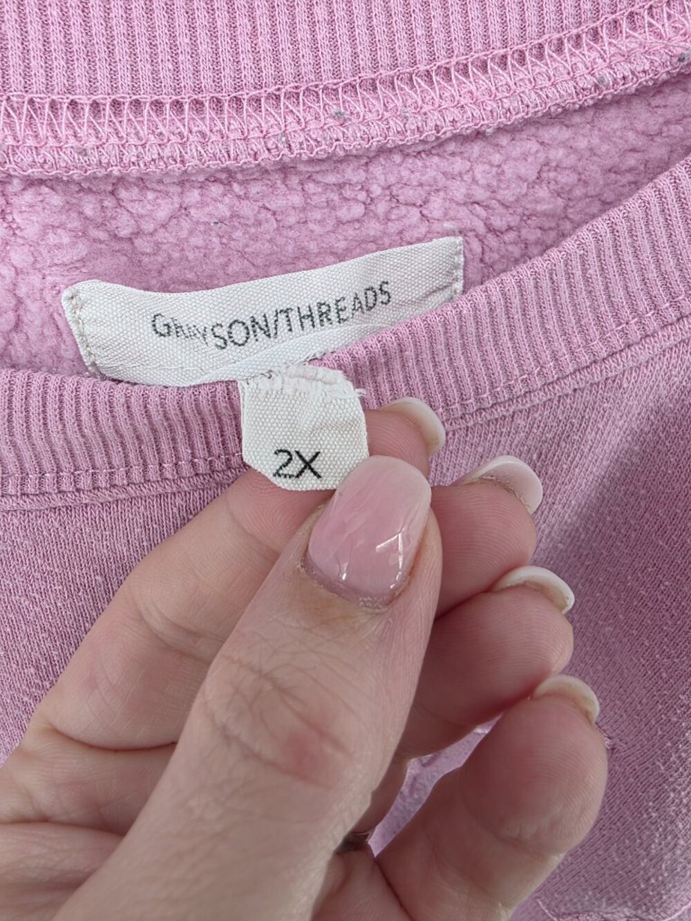 Grayson Threads Pink Mama Embroidered Sweatshirt – Size 2X – Oversized Mom Crew - Picture 3 of 6